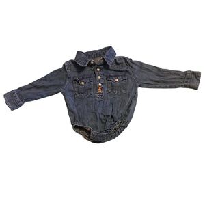 Wrangler Bodysuit Long Sleeve Denim Boys 6-9 Months